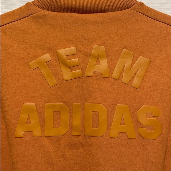 Adidas | Varsity | MockNeck | Burnt Orange | Pullover| Crop Sweatshirt | Size L - Picture 11 of 16